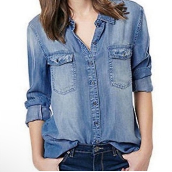 BUFFALO - Blue Faded Front Button Denim Shirt - Picture 1 of 6